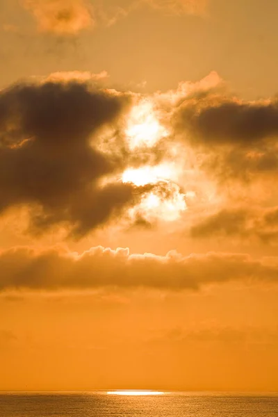 Coucher Soleil Doré Sur Mer Noire — Photo