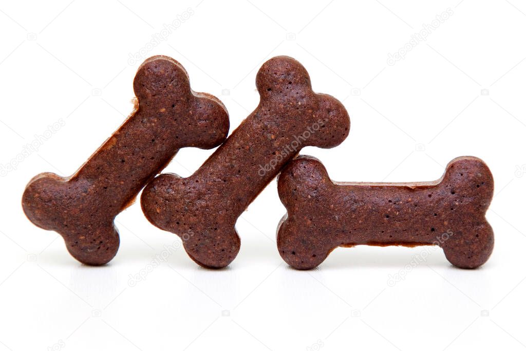 Home made dog biscuits Isolated on White Background