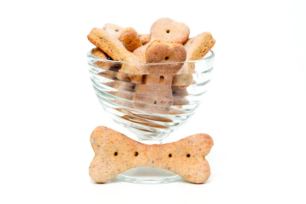 Home Made Dog Biscuits Isolated White Background — Stock Photo, Image