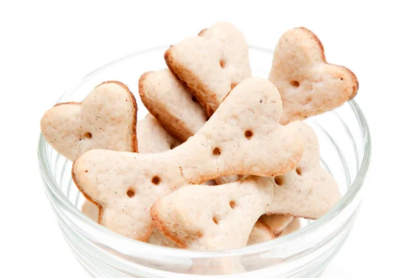 Biscuits Pour Chiens Faits Maison Isolés Sur Fond Blanc — Photo