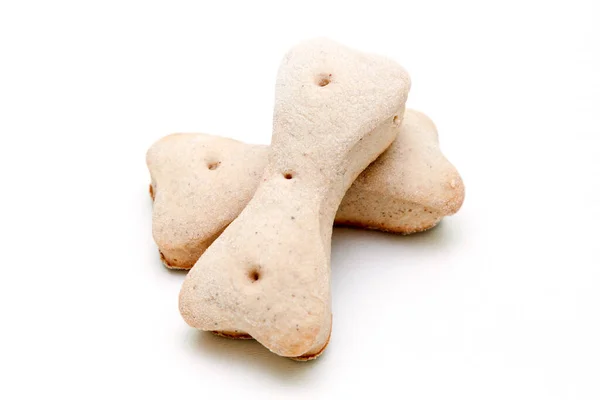 Biscuits Pour Chiens Faits Maison Isolés Sur Fond Blanc — Photo