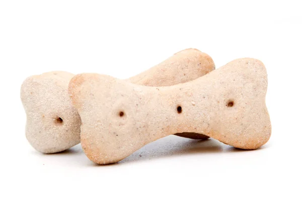 Zelf Gemaakte Hondenkoekjes Geïsoleerd Witte Achtergrond — Stockfoto