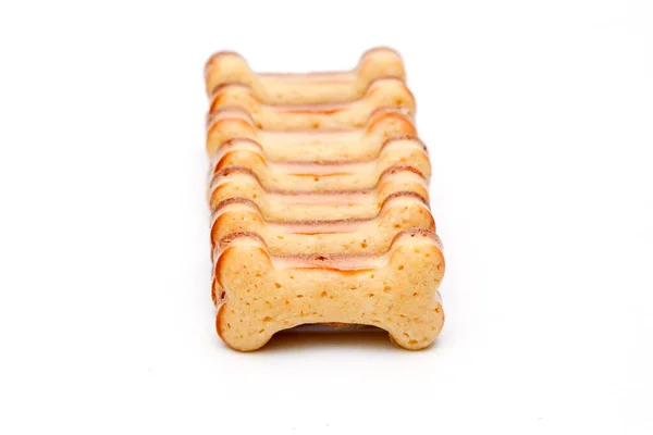 Biscuits Pour Chiens Faits Maison Isolés Sur Fond Blanc — Photo