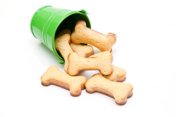 Biscuits Pour Chiens Faits Maison Isolés Sur Fond Blanc — Photo