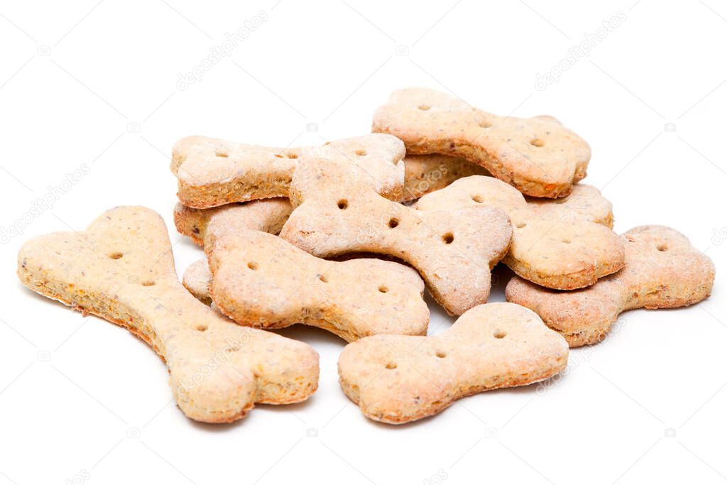 Home made dog biscuits Isolated on White Background