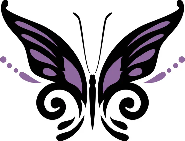 Silueta Motýla Dekorativní Prvek Pro Design — Stockový vektor