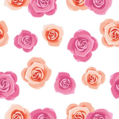 Pembe güller açan kusursuz şenlik deseni