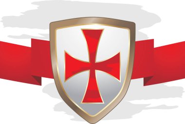 Shield with a Maltese cross. Sign for design clipart