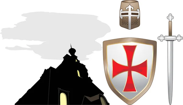 Armor Templars Elements Design — Stock Vector