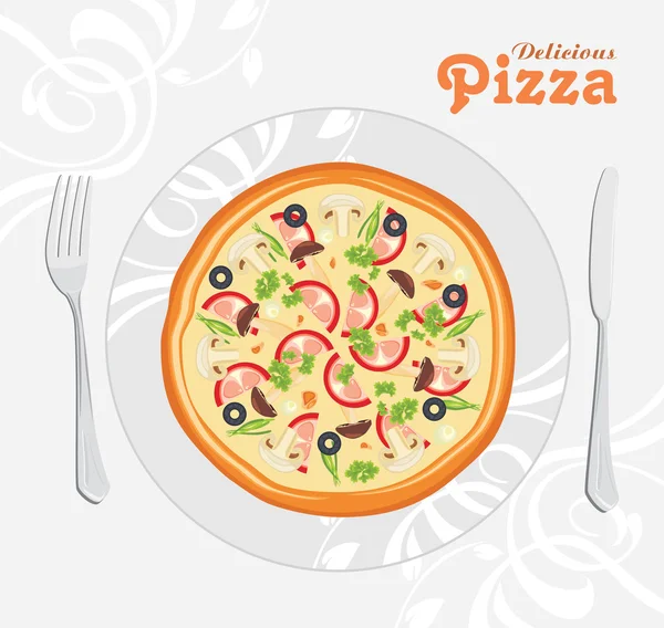 Deliciosa pizza — Archivo Imágenes Vectoriales