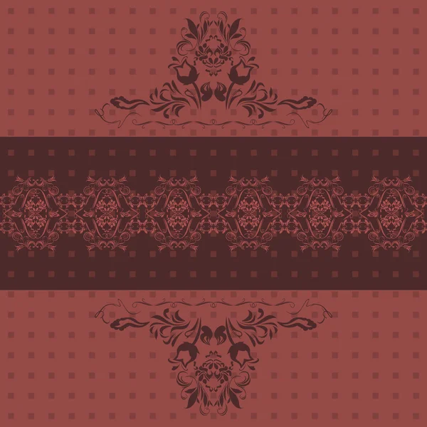 Abstrakte ornamentale dunkel rubinrote Hintergrund — Stockvektor
