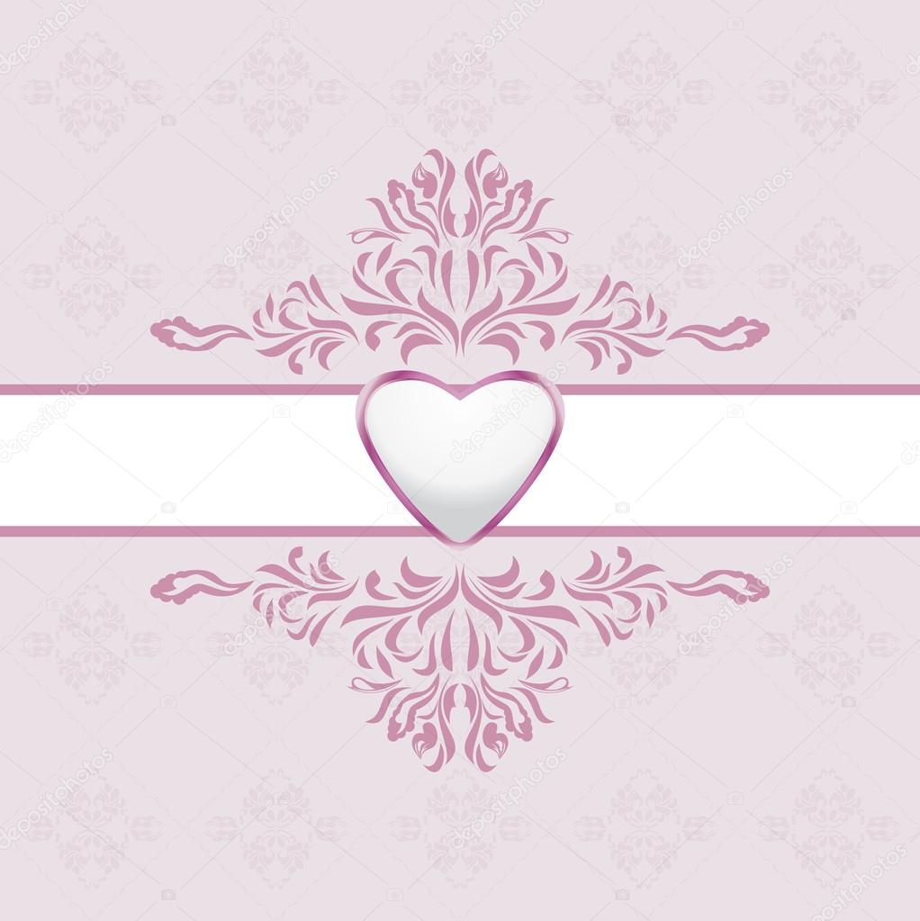Abstract ornamental light purple background with heart