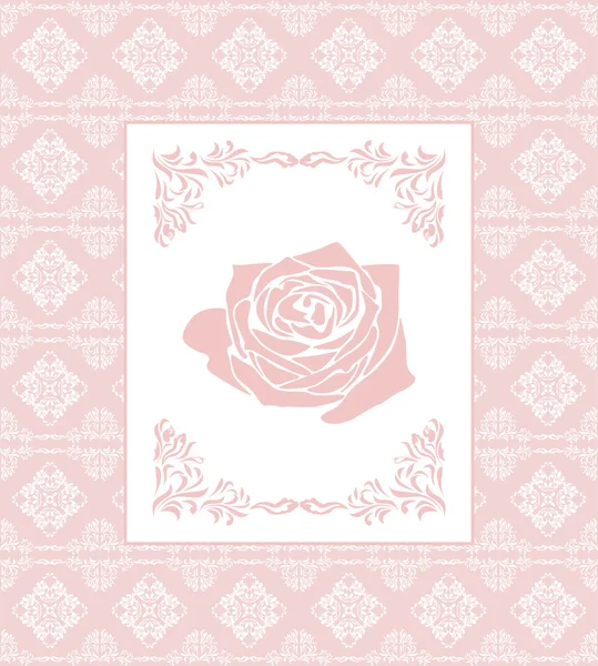 Διακοσμητικά ροζ ομοιογενές φόντο με το πλαίσιο. Ευχετήρια κάρτα — Διανυσματικό Αρχείο