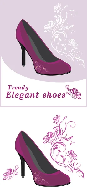 Sapatos elegantes na moda. Etiquetas para design — Vetor de Stock