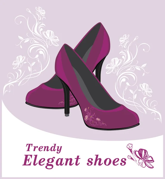 Trendy elegant shoes. Label for design — Stock Vector