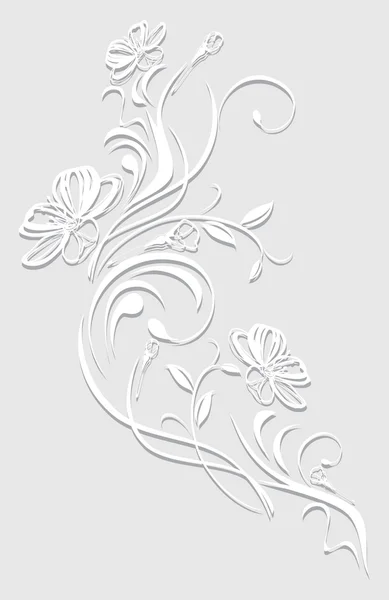 Ciliegia stilizzata in fiore. Elemento ornamentale — Vettoriale Stock