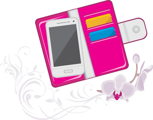 Women's trendy pink purse — Stock Vector
