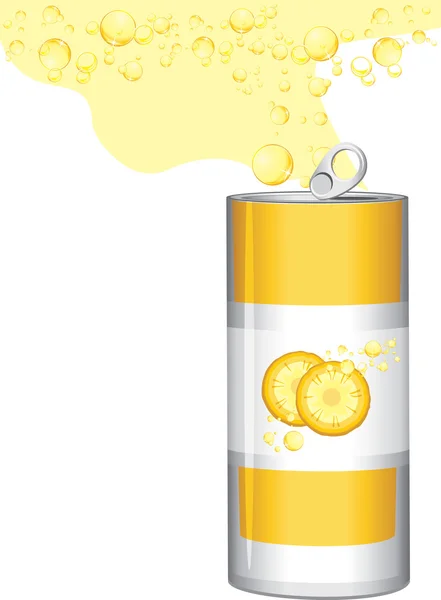 Carbonated pineapple drink — Stock Vector