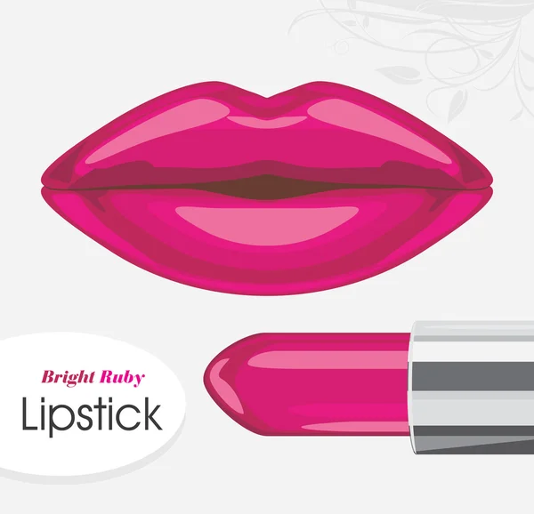 Bright ruby lipstick. Label — Stock vektor