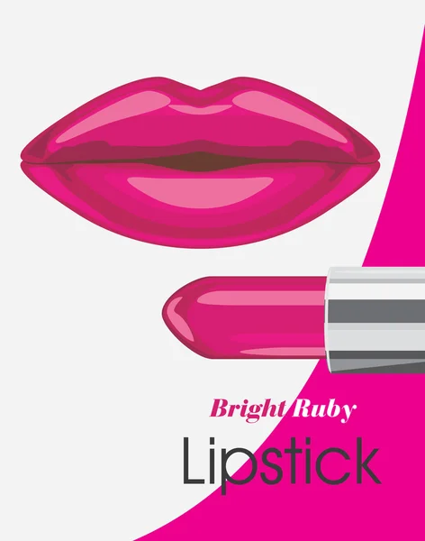 Bright ruby lipstick. Label for design — Stock Vector