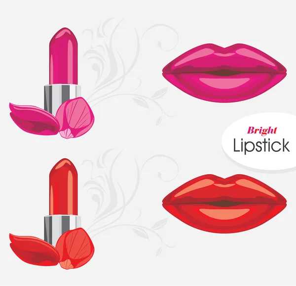 Bright ruby and red lipstick. Label for design — Stock vektor