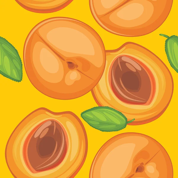 Apricots. Seamless background — Stock Vector