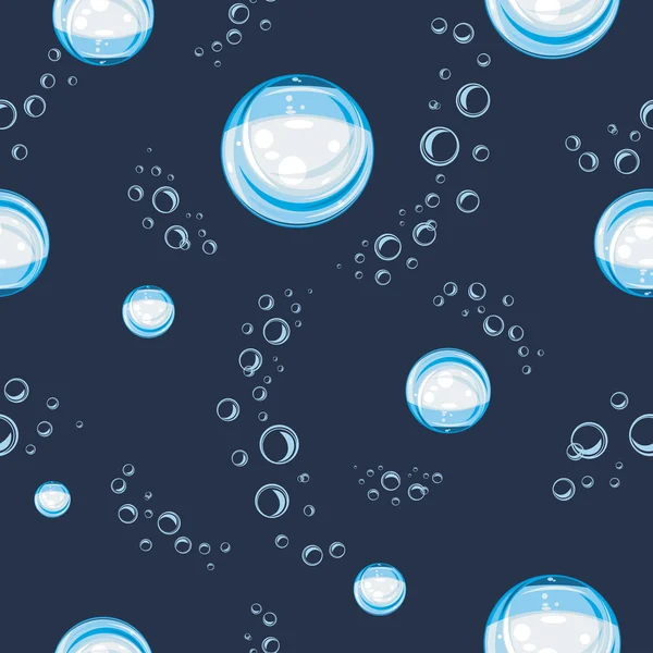 Fondo sin costuras con bolas de vidrio y burbujas — Vector de stock