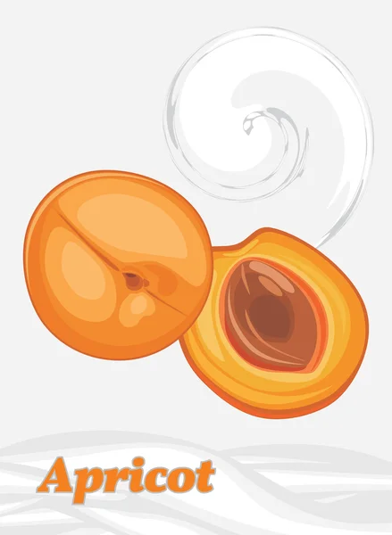 Joghurt-Aprikose. Etikett für Design — Stockvektor