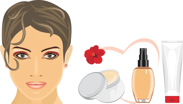 Kosmetiska flytande foundation och grädde för att ta bort makeup — Stock vektor