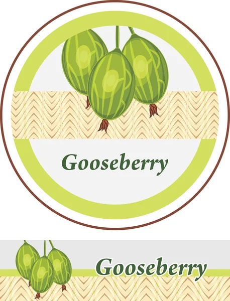 Gooseberry. Label untuk desain - Stok Vektor