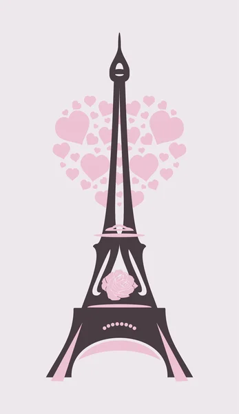 Eiffel toren abstract geïsoleerd op de achtergrond — Stockvector