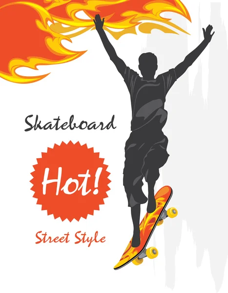Skateboard. Straßenstil — Stockvektor