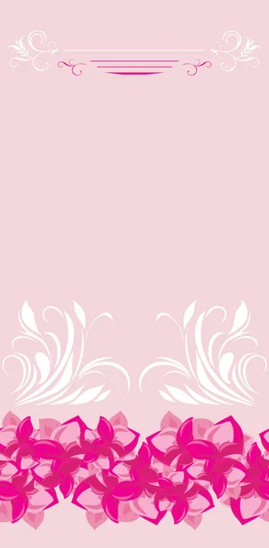 Seamless ornamental background with pink flowers. Greeting wrapping — Stock Vector