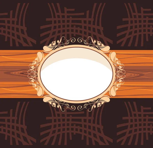 Marco de madera decorativo sobre fondo abstracto marrón oscuro — Vector de stock