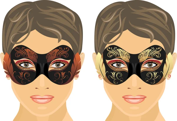 Female masquerade masks — Stock Vector