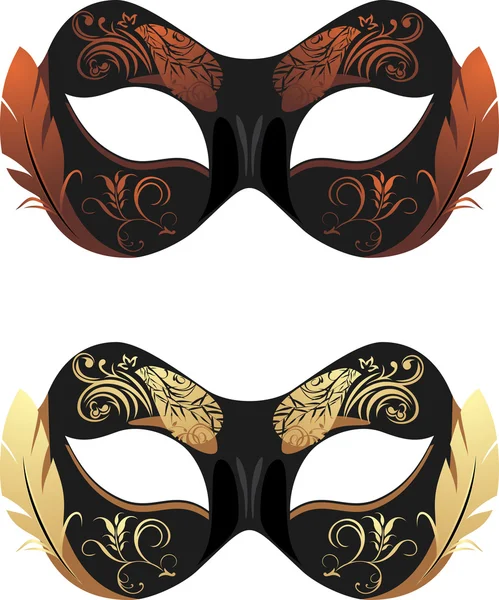 Masquerade masks isolated on the white — Stock Vector