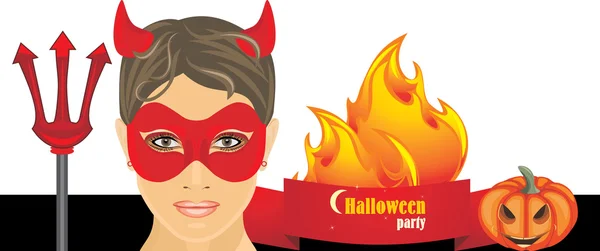 Halloween forró party. Banner — Stock Vector