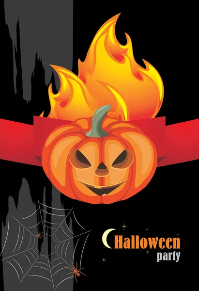 Heta Halloweenfest. Banner för semester design — Stock vektor