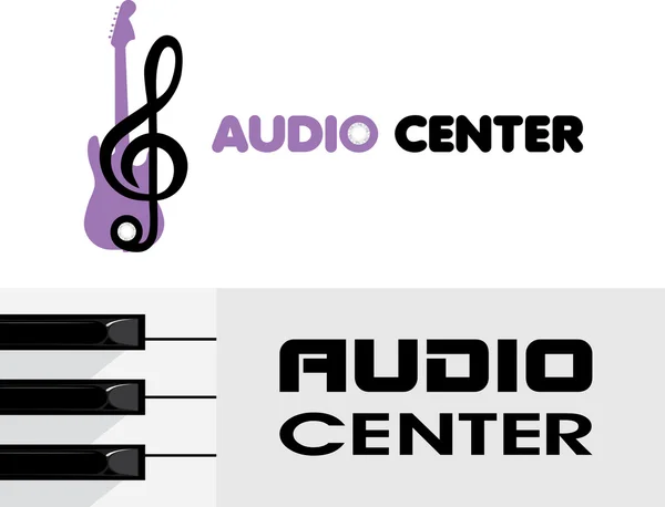 Audio központ. Két emblémát — Stock Vector