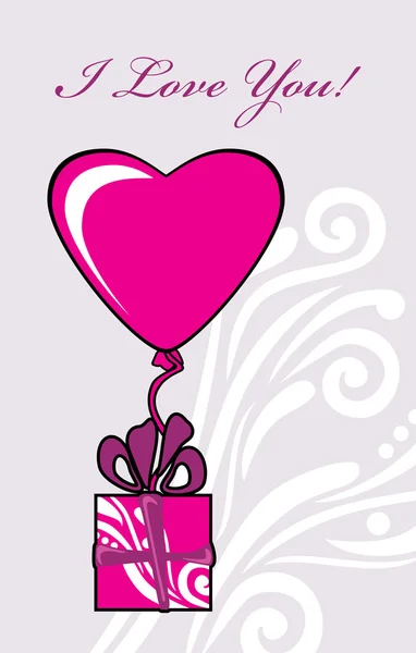 Regalo para el día de San Valentín. Tarjeta de felicitación — Vector de stock