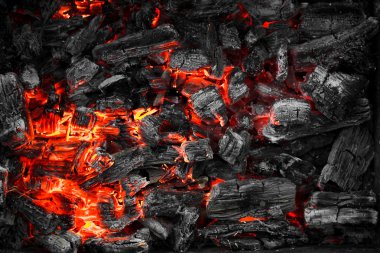 Glowing embers of wood. clipart