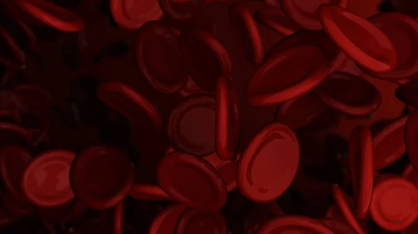 Μια Ομάδα Ερυθρών Αιμοσφαιρίων Στη Ροή Του Αίματος — Φωτογραφία Αρχείου