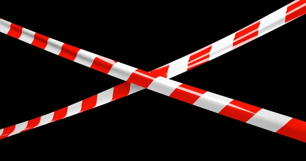 Red-white protective tape close-up on a black background.