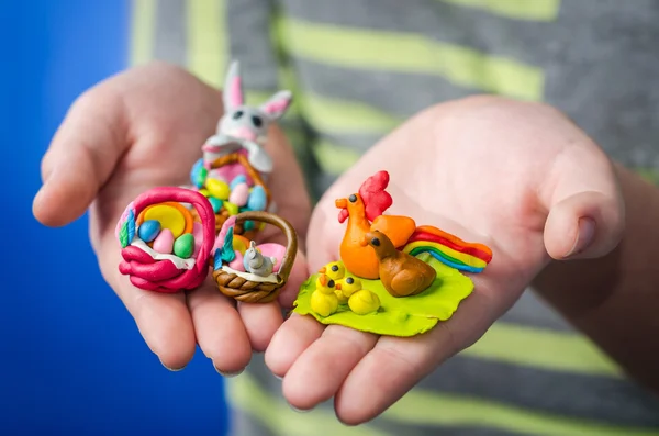 Figuras de Pascua de plastilina — Foto de Stock