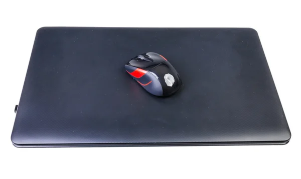 Computer portatile e mouse — Foto Stock