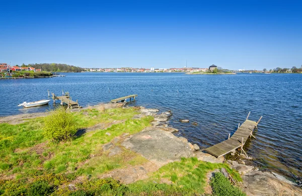 Beautiful Karlskrona sea shore in May month — Stock Photo, Image