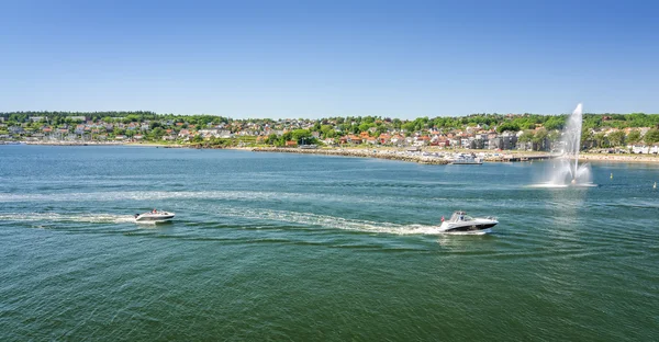 Sea side panorama av Moss stad — Stockfoto