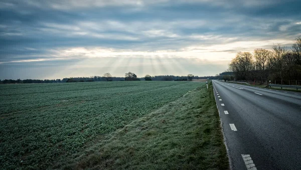 Idyllisk Vårmorgon Södra Sverige — Stockfoto