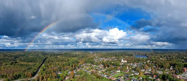 スウェーデン村の空中パノラマ風景 — ストック写真