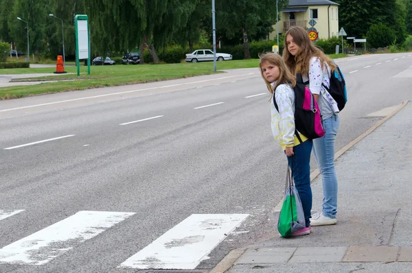 Okul sokak emniyeti yolu — Stok fotoğraf